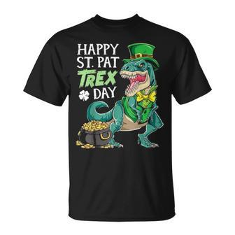 Happy St Pat Trex Patricks Day Boys Kids Men Dinosaur T Rex Unisex T-Shirt - Seseable