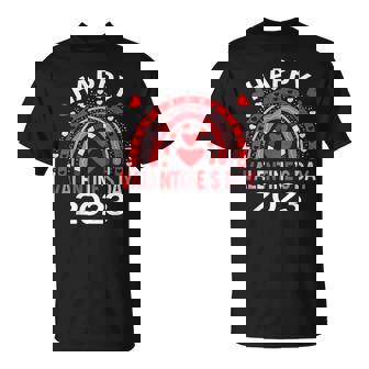 Happy Valentines Day Heart Valentine Rainbow Kids Boys Girls T-Shirt - Seseable