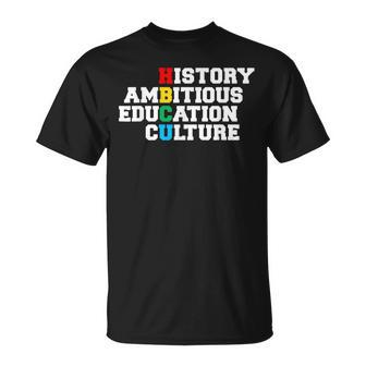 Hbcu Black History Ambitious Education Culture Melanin Proud V2 T-Shirt - Seseable