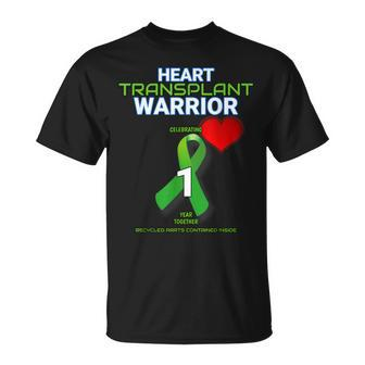 Heart Transplant Anniversary Warrior 1 One First Year T-shirt - Seseable