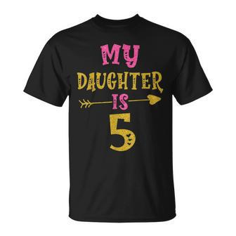 Hearts 5Th Bday For Daughter From Mom Dad Unisex T-Shirt | Mazezy