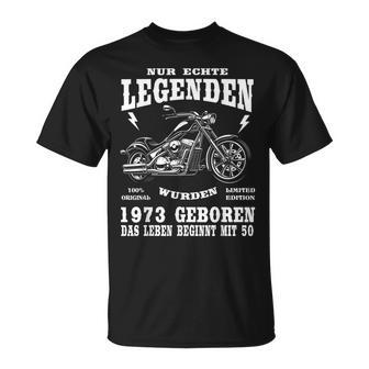 Herren 50. Geburtstag Biker T-Shirt, Motorrad Chopper 1973 Design - Seseable