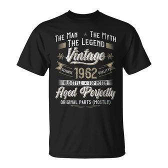 Herren 61. Geburtstag Vintage 1962 T-Shirt, Mythos Legende Mann - Seseable