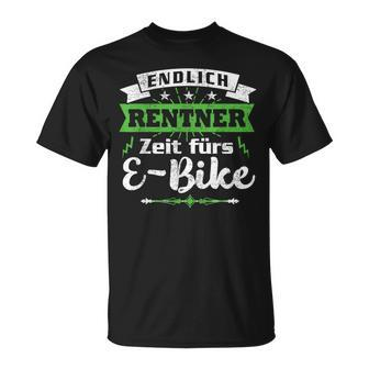 Herren Endlich Rentner Zeit Fürs E-Bike Radfahrer T-Shirt - Seseable