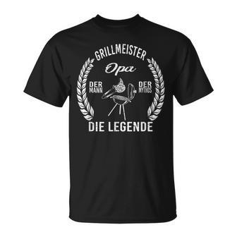 Herren Grillmeister Opa Der Mann Die Legende T-Shirt - Seseable