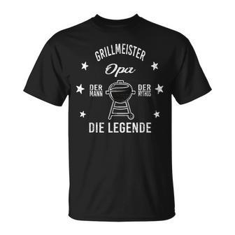 Herren Grillmeister Opa Die Legende T-Shirt - Seseable