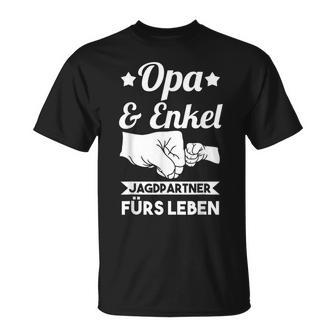 Herren Jäger Opa Und Enkel Jagdpartner Jagd T-Shirt - Seseable