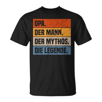 Herren Opa Der Mann Der Mythos Die Legende Großvater Geschenk T-Shirt - Seseable