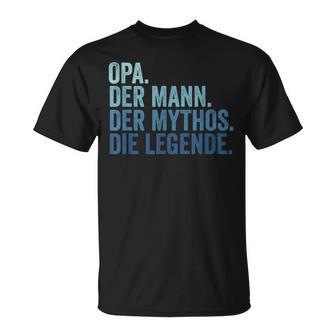 Herren Opa Der Mann Der Mythos Die Legende Vintage Retro Opa T-Shirt - Seseable