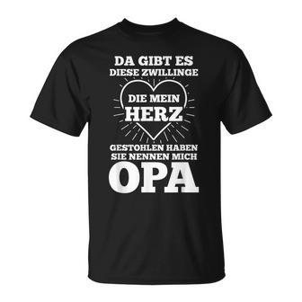 Herren Opa Zwilling Enkel Großvater T-Shirt - Seseable