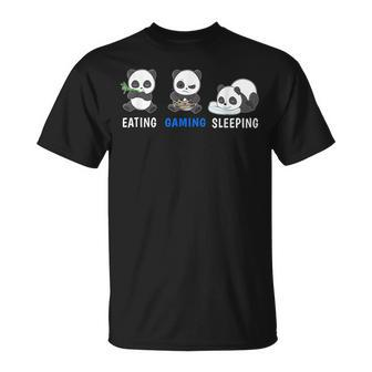 Herren Panda Gaming T-Shirt, Essen Schlafen Videospiele, PC & Konsole - Seseable