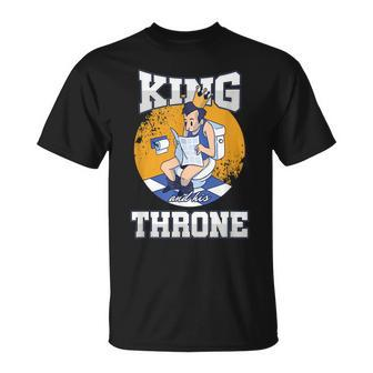 Herren T-Shirt König auf Thron, Krone & Toiletten-Humor - Seseable