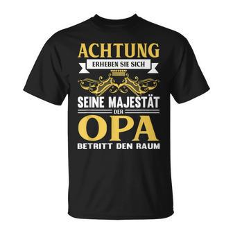 Herren T-Shirt Seine Majestät der Opa Betritt, Witziges Spruch-Motiv - Seseable