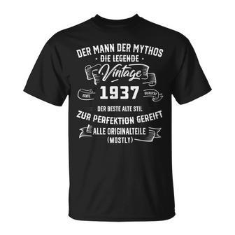 Herren Vintage Der Mann Mythos Die Legende 1937 86 Geburtstag T-Shirt - Seseable