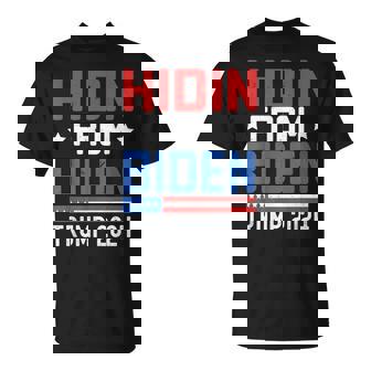 Hidin From Biden Kids Men Trump 2024 Funny Anti Joe Biden Unisex T-Shirt | Mazezy