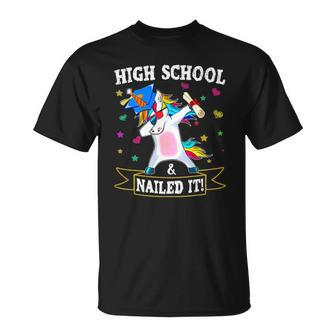 High School Nailed It Dabbing Unicorn Class Of 2021 Graduate T-shirt - Thegiftio UK