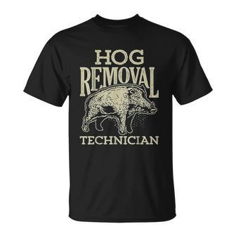 Hog Removal Technician Boar Hunting Vintage Pig T-shirt - Thegiftio UK