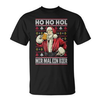 Hol Mir Mal Ein Bier Lustiges Spruch Weihnachtsoutfit Deko T-Shirt - Seseable