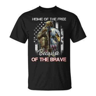 Home Of The Free Because Of The Brave Veterans Unisex T-Shirt | Mazezy