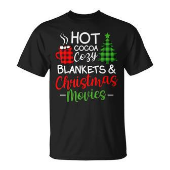 Hot Cocoa Cozy Blankets & Christmas Movie Matching Xmas T-shirt - Thegiftio UK