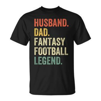 Mens Husband Dad Fantasy Football Legend Father Vintage T-Shirt - Seseable