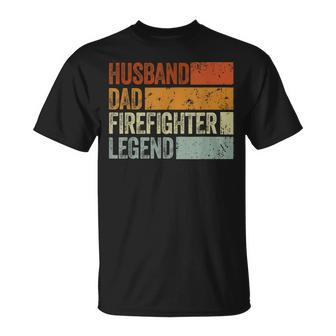 Husband Dad Firefighter Legend Vintage Fathers Day T-shirt - Thegiftio UK
