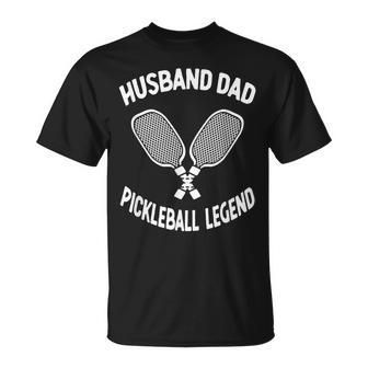 Husband Dad Legend Vintage Pickleball Fathers Day Men T-Shirt - Seseable