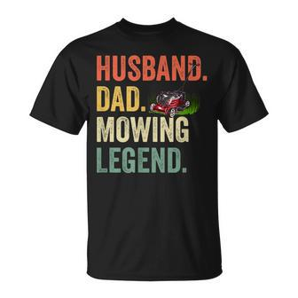 Mens Husband Dad Mowing Legend Lawn Care Gardener Father V2 T-Shirt - Seseable