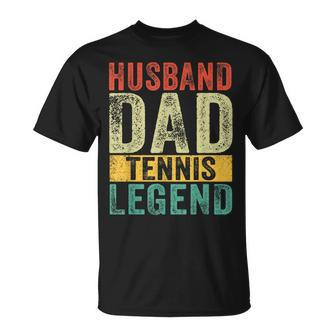 Mens Husband Dad Tennis Legend Fathers Day Vintage T-Shirt - Seseable