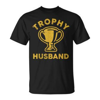 Husband Trophy Cup Vintage Retro Design Fathers Day Gift Unisex T-Shirt | Mazezy AU