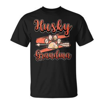 Husky Grandma Fur Mom Parent Love Dogs Paw Gift For Womens Unisex T-Shirt | Mazezy