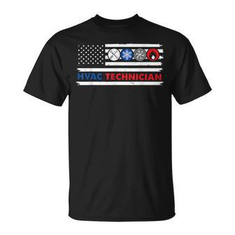 Hvac Tech American Flag T-shirt - Seseable