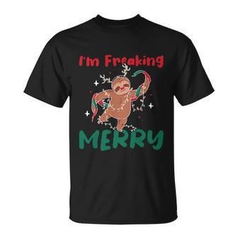 I Am Freaking Merry Gift Merry Christmas Funny Xmas Cute Gift Unisex T-Shirt - Monsterry AU