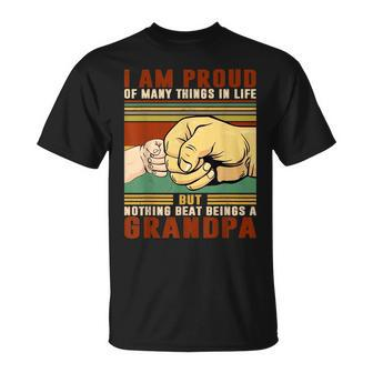 I Am Proud Of Many Things Retro Vintage Grandpa Fist Bump Unisex T-Shirt | Mazezy