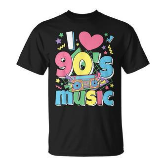 I Love 90S Music 1990S Theme Outfit Nineties 90S Costume Unisex T-Shirt | Mazezy