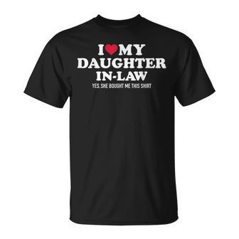 I Love Daughterinlaw For Fatherinlaw Unisex T-Shirt | Mazezy