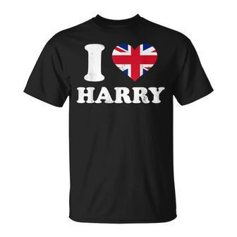 I Love Harry Cool Named Personalized Heart Unisex T-Shirt - Seseable