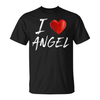 I Love Heart Angel Family Name T Unisex T-Shirt - Seseable