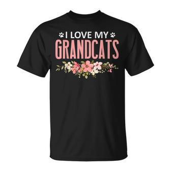 I Love My Grandcats Cat Lover Granddad Grandma Grandparent Unisex T-Shirt | Mazezy
