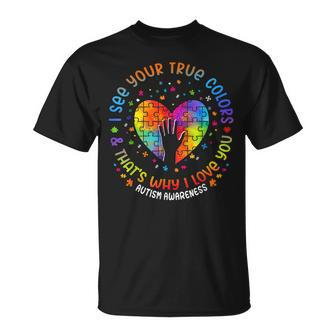 I See Your True Colors Puzzle World Autism Awareness Month Unisex T-Shirt | Mazezy