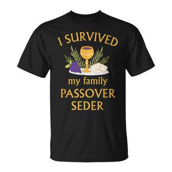 I Survived My Family Passover Seder 2023 Matzah 4 Questions Unisex T-Shirt | Mazezy