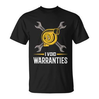 I Void Warranties Funny Gift Car Mechanic Auto Repair Gift Unisex T-Shirt - Monsterry UK