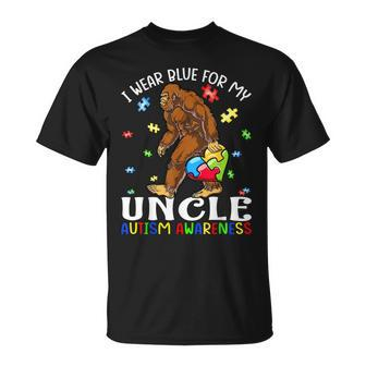 I Wear Blue For My Uncle Autism Awareness Bigfoot Unisex T-Shirt | Mazezy AU