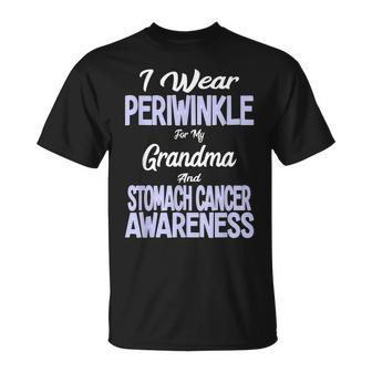 I Wear Periwinkle For Grandma Stomach Cancer Awareness Unisex T-Shirt | Mazezy