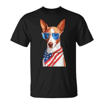 Ibizan Hound With Usa Flag Independence Day 4Th Of July Unisex T-Shirt | Mazezy