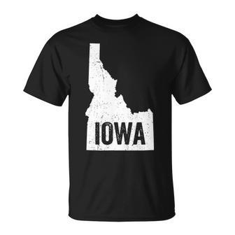 Idaho Iowa Funny Geography Mix Up Gem State Gift Unisex T-Shirt - Seseable