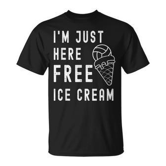 Im Just Here For The Free Ice Cream Funny Cruise 2023 Unisex T-Shirt | Mazezy