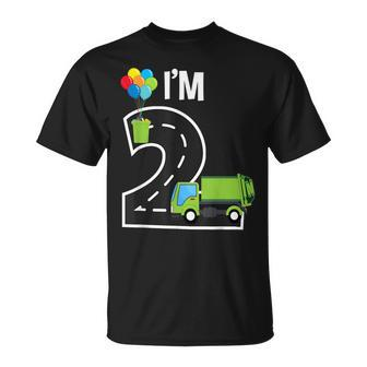 Im Two 2 Year Old Birthday Boy Garbage Truck Toddler Unisex T-Shirt | Mazezy UK