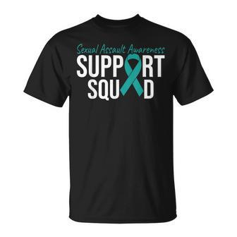 In April We Wear Teal Sexual Assault Awareness Support Squad Unisex T-Shirt | Mazezy