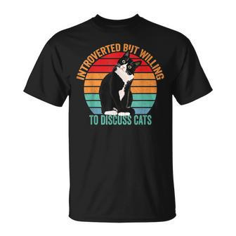 Introverted But Willing To Discuss Cats Introverted Cat T-Shirt - Seseable